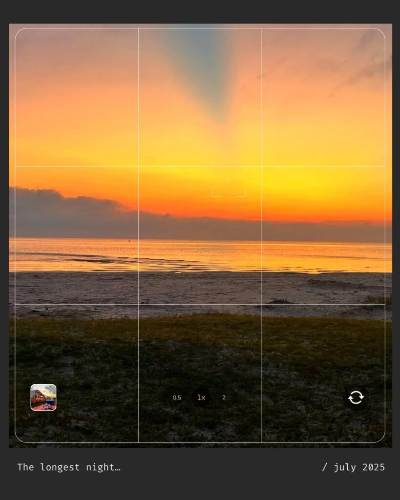 Cedar Island sunset kicking off the longest night – still magical, still mosquito approved.”